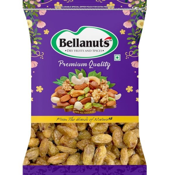 Bellanuts Golden Raisin XXX Munkka, 500g I Premium Dry Fruit, Natural Munakka