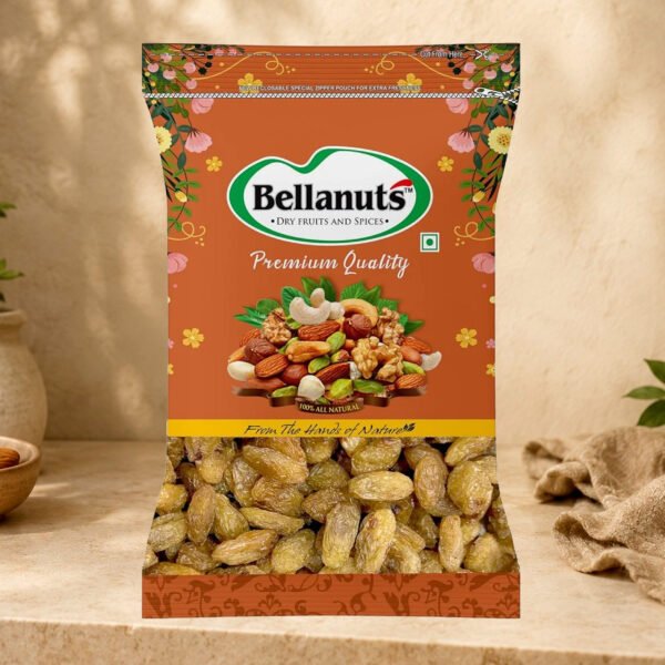 Bellanuts Golden Raisin Regular Munkka, 500g I Dry Fruit, Natural Munakka
